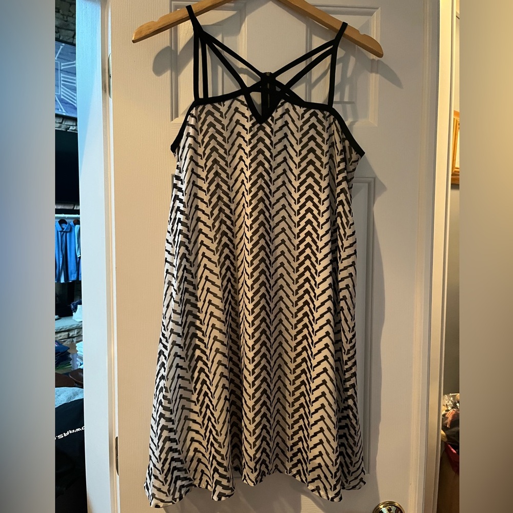 Lulu's Black and White Spaghetti Strap Sundress